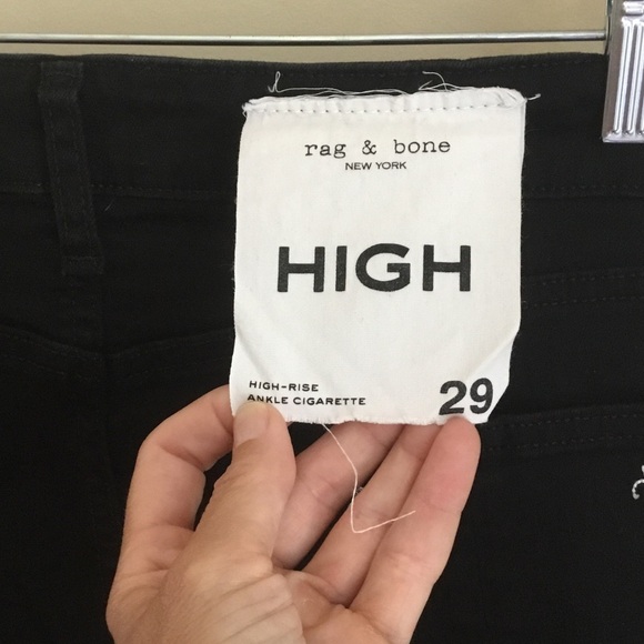 NEW Rag & Bone Nina High Rise Black Ankle Cigarette Jeans - Picture 9 of 13